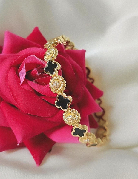 Bracelet jonc + bague noir