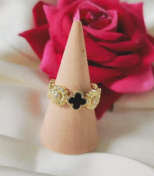 Bracelet jonc + bague noir