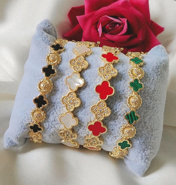 Bracelet + bague jonc blanc nacré