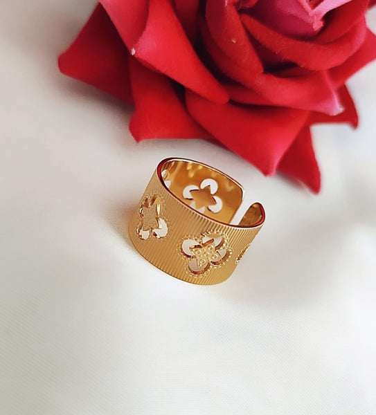 Bague ajustable en acier inoxydable ajourée