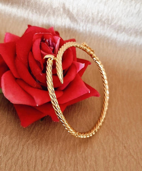 Bracelet jonc en acier inoxydable strié (à l'unité)