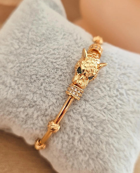 Bracelet jonc Jaguar et strass