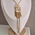 Collier sautoir beldi Boulahiya en acier inoxydable oriental