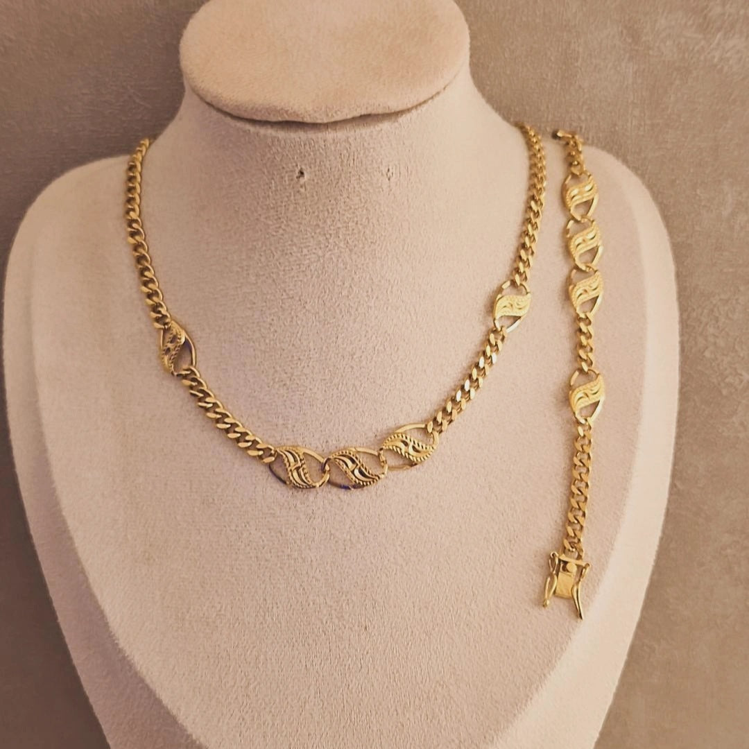Ensemble Collier + bracelet en acier inoxydable