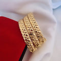 Lot de 3 Bracelets jonc en acier inoxydable oriental beldi effet maille gravée
