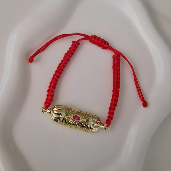 Bracelet fil tressé empiècement en acier inoxydable oriental beldi