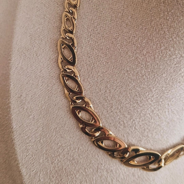 Ensemble Collier + bracelet en acier inoxydable ajourés