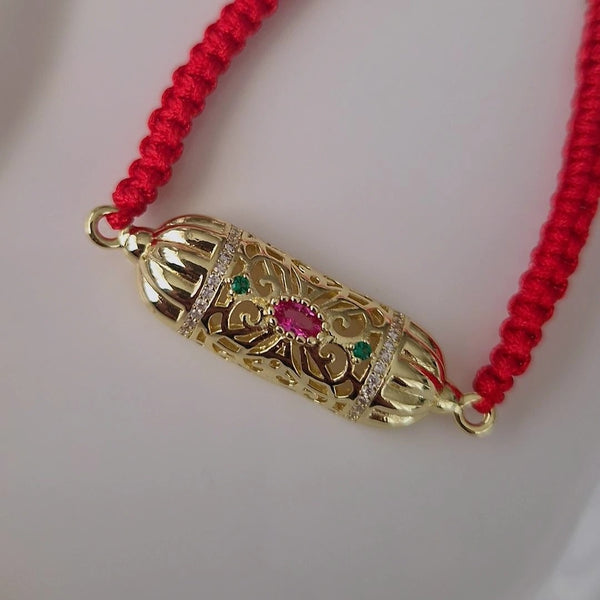 Bracelet fil tressé empiècement en acier inoxydable oriental beldi