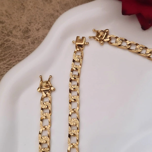 Ensemble Collier + bracelet en acier inoxydable ajourés et martelés