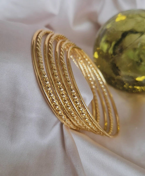 Lot de 7 Bracelets jonc en acier inoxydable torsadés