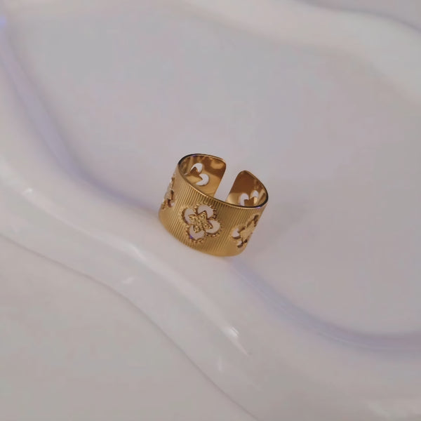 Bague ajustable en acier inoxydable ajourée