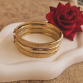 Lot de 3 Bracelets jonc en acier inoxydable oriental beldi gravés