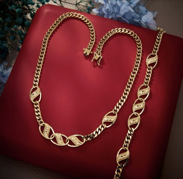 Ensemble Collier + bracelet en acier inoxydable