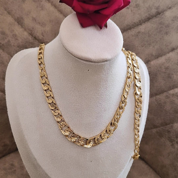 Ensemble Collier + bracelet en acier inoxydable ajourés et martelés