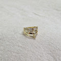 Bague multi rangs gravée et strass