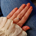 Bague ajustable en acier inoxydable solitaire et chaînette