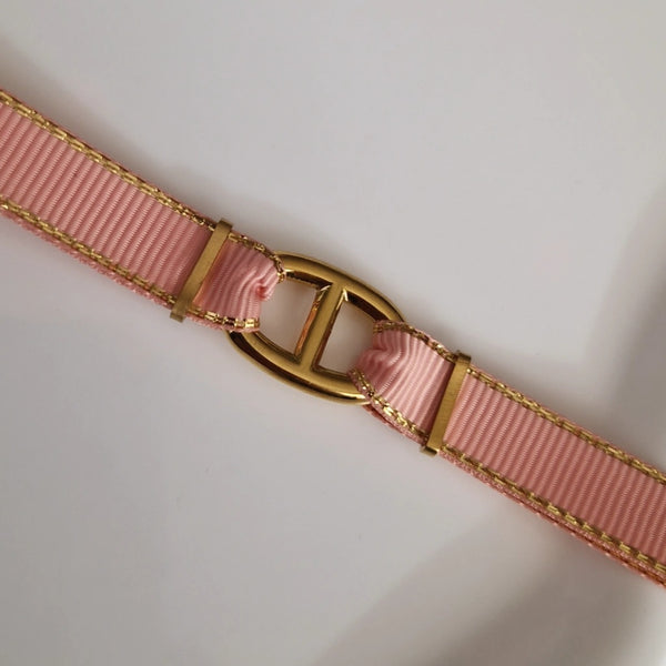 Bracelet tissus empiècement en acier inoxydable boucle