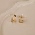 Boucles d'oreille en acier inoxydable doubles lignes