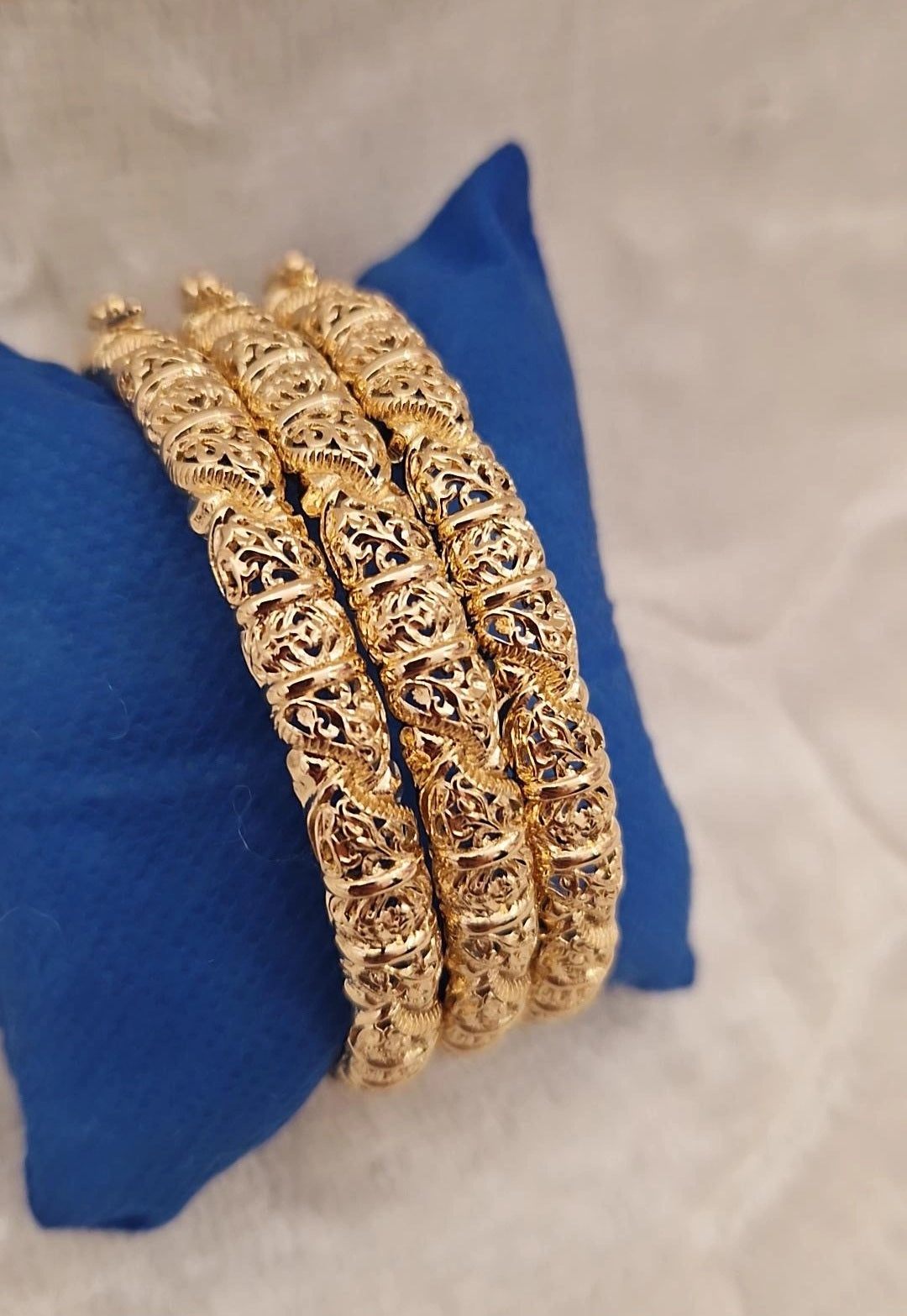 Lot de 3 Bracelets jonc Dig Lbra en acier inoxydable oriental beldi ajourés