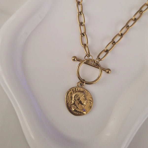 Collier en acier inoxydable pendentif Marianne