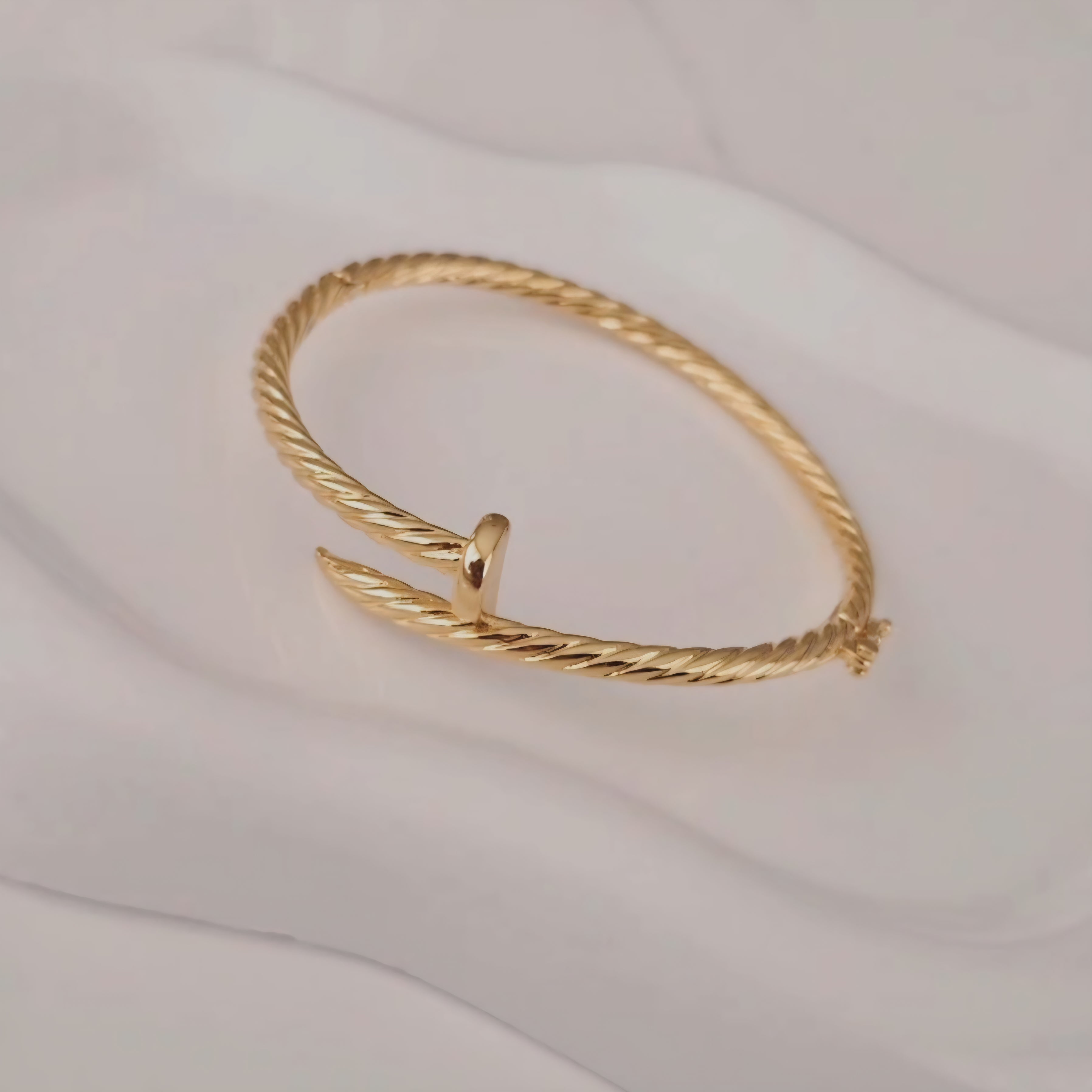 Bracelet jonc en acier inoxydable strié (à l'unité)