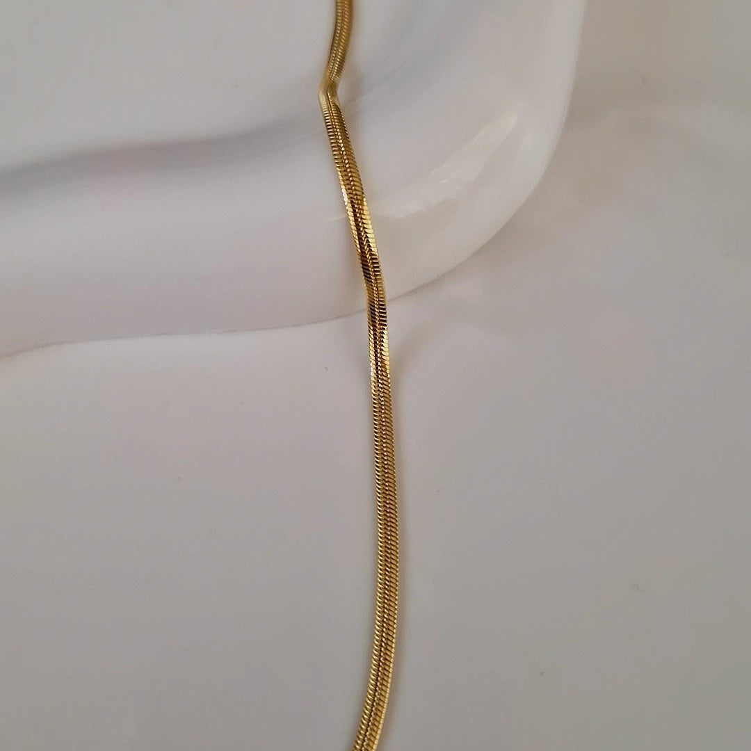 Collier en acier inoxydable maille plate (maille de serpent)