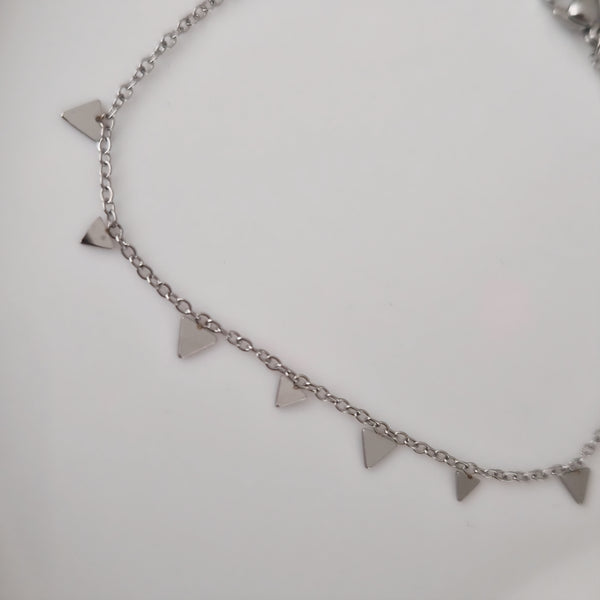 Bracelet luxe en acier inoxydable multi triangles argentés
