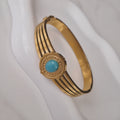Bracelet jonc en acier inoxydable pierre bleue