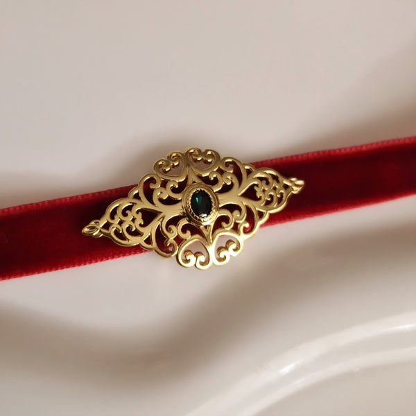 Collier choker en velours pendentif en acier inoxydable pendentif beldi