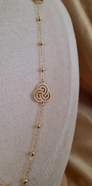 Collier sautoir beldi en acier inoxydable oriental