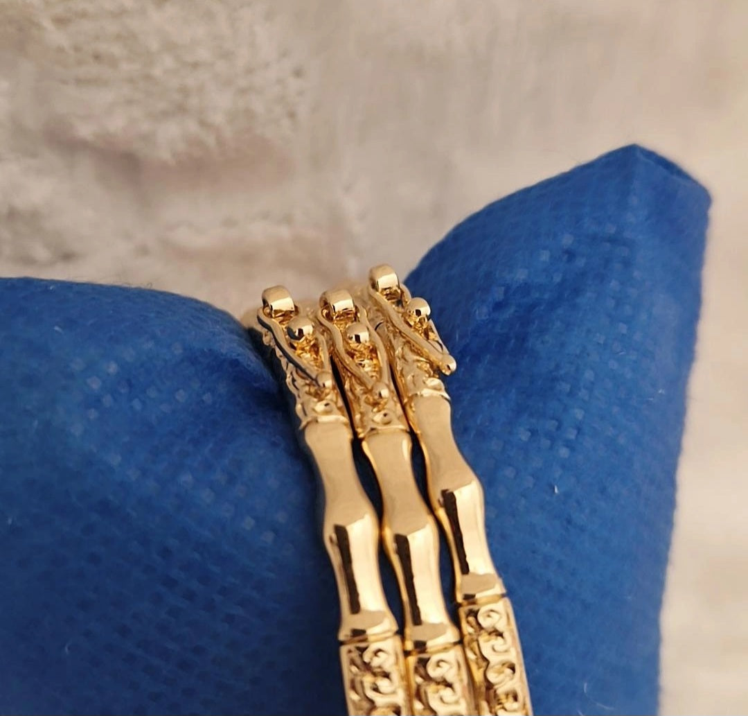 Lot de 3 bracelets jonc en acier inoxydable gravures Beldi