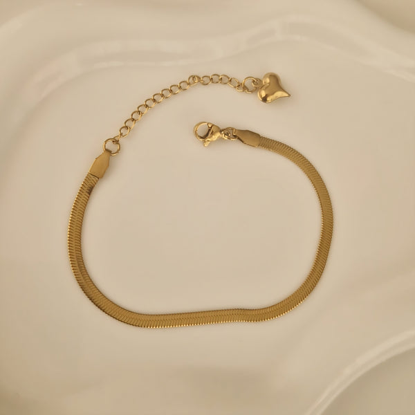 Bracelet en acier inoxydable maille plate