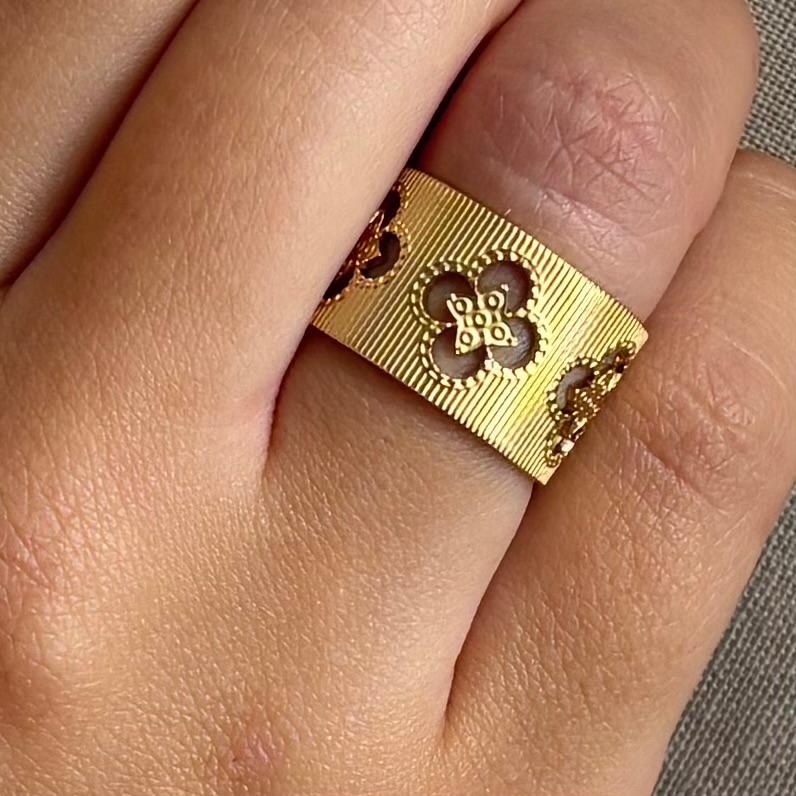 Bague ajustable en acier inoxydable ajourée