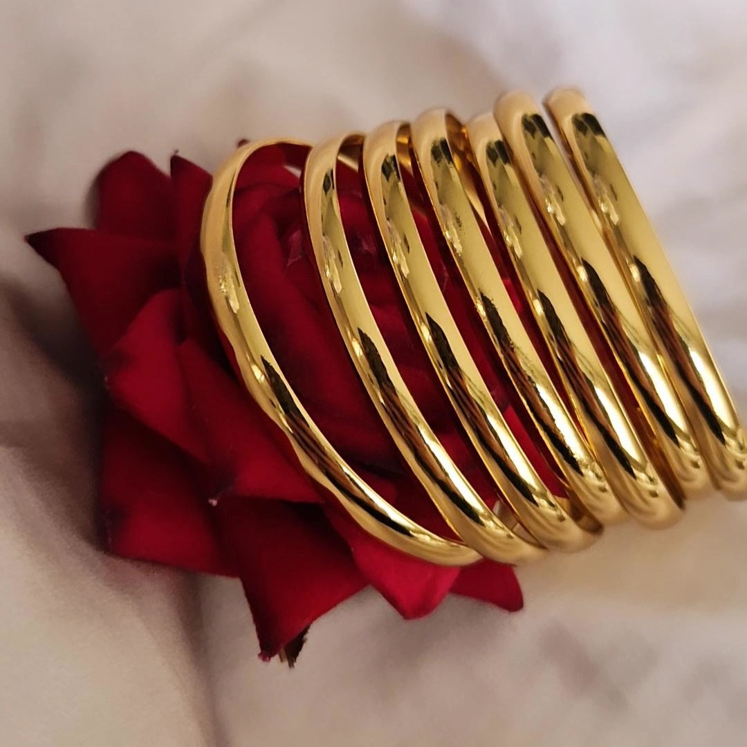Lot de 7 Bracelets jonc lisses en acier inoxydable