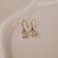 Boucles d'oreille en acier inoxydable pendantes pierre luxe