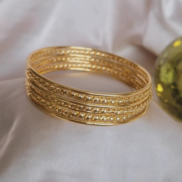 Lot de 7 Bracelets jonc en acier inoxydable torsadés