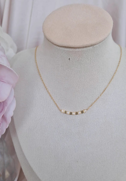 Collier en acier inoxydable carrés et strass