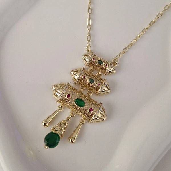 Collier triple pendentifs beldi