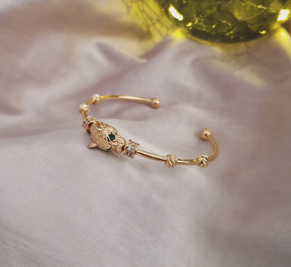 Bracelet jonc Jaguar et strass