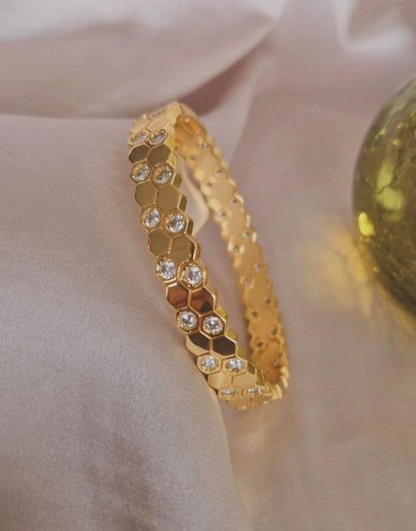 Bracelet jonc en acier inoxydable strass (vendu à l'unité)