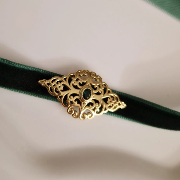 Collier choker en velours pendentif en acier inoxydable pendentif beldi