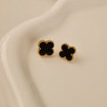 Boucles d'oreilles en acier inoxydable noires