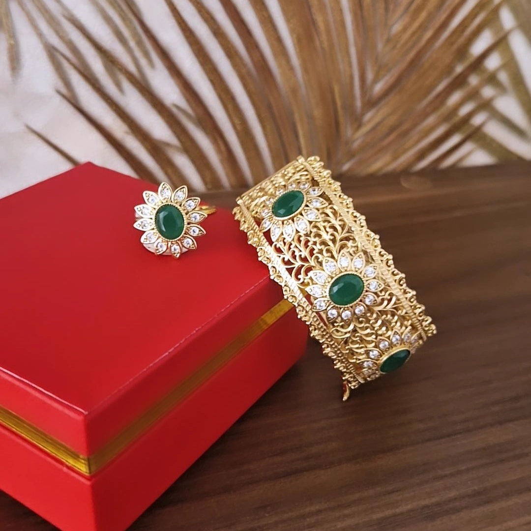 Ensemble bracelet jonc et sa bague en acier inoxydable Nbala