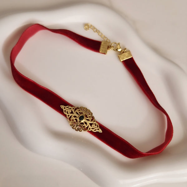 Collier choker en velours pendentif en acier inoxydable pendentif beldi