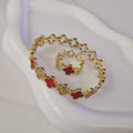 Bracelet jonc rouge avec bague (vendus à l'unité)