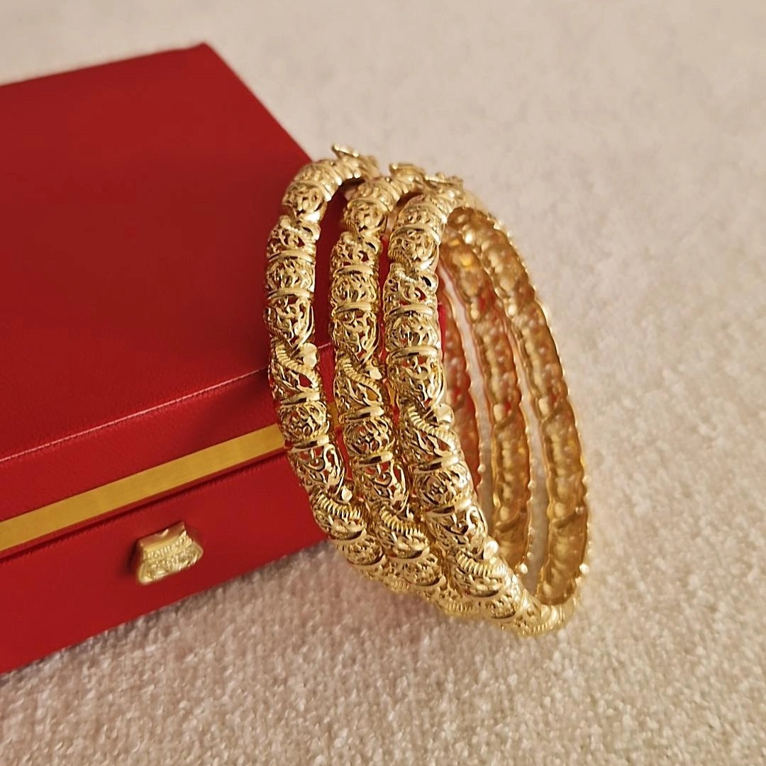 Lot de 3 Bracelets jonc Dig Lbra en acier inoxydable oriental beldi ajourés