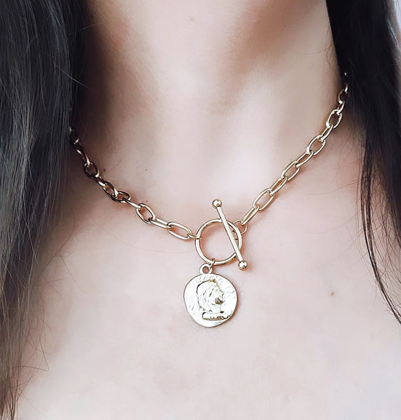 Collier en acier inoxydable pendentif Marianne