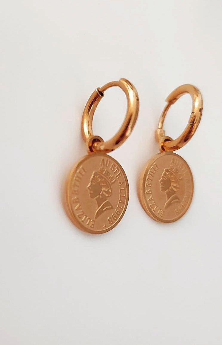 Boucles d'oreille en acier inoxydable pendentif Elisabeth